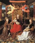 unknow artist Madonna and Child  Enthroned with SS.Catherine and Barbara Spain oil painting artist